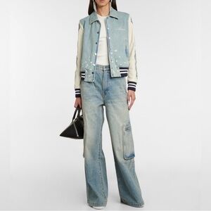 Amiri Wide Leg Cargo Jeans 26 Light Wash Grunge Edgy 90s Streetwear Baggy Cool